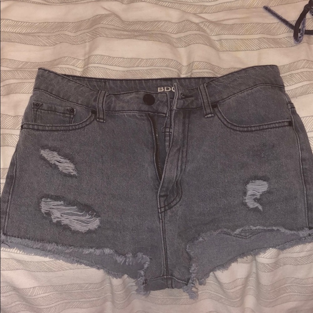BDG High Waisted Cheeky Black Jean Shorts